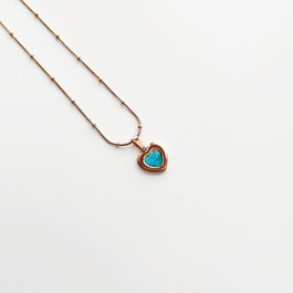 Heliophilia Silver Collar Blue Heart en Dorado y Aqua